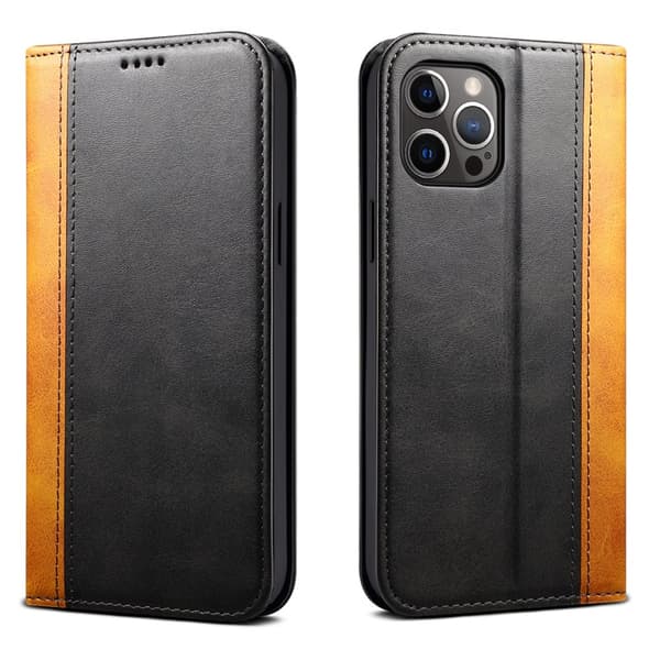 Etui til iPhone 13 6.1 Sort og Khaki Flip