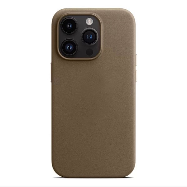 Etui til iPhone 15 Lysebrun [magnetisk + neutral emballage] Unisex læder magnetisk officiel