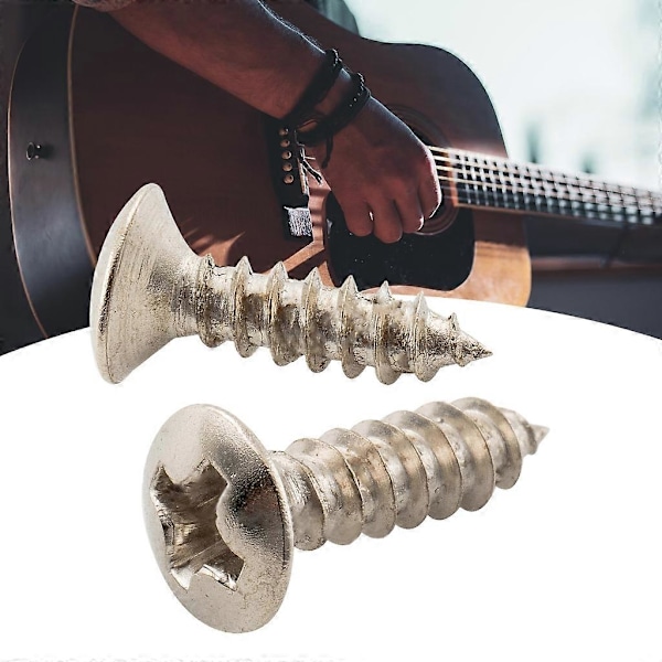 Mångsidiga och robusta monteringsskruvar för elgitarrbasplektrumskydd 3x12mm Silver