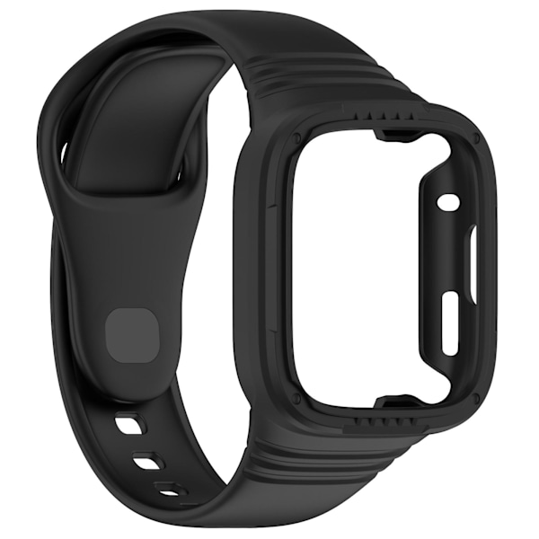 Svart Svart Integrerat Silikonarmband kompatibelt med Redmi Watch 3