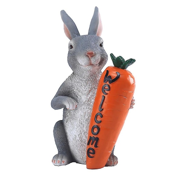 Ny harts påskhare staty kanin håller morot figur dekoration