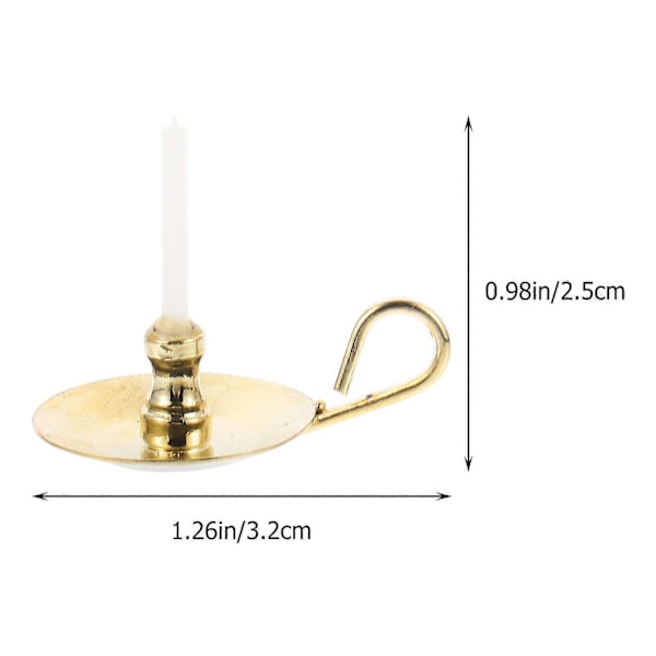 2 stk. Dukkehus Lysestager - Miniholder i jernlegering