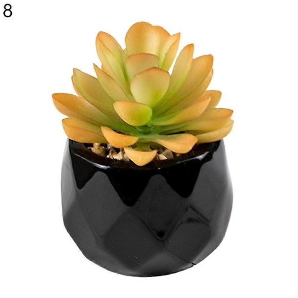 Konstgjord Växt Återanvändbar Realistisk PVC Fräsch Lättskött Konstgjord Suckulent Bonsai för Hemmet 8