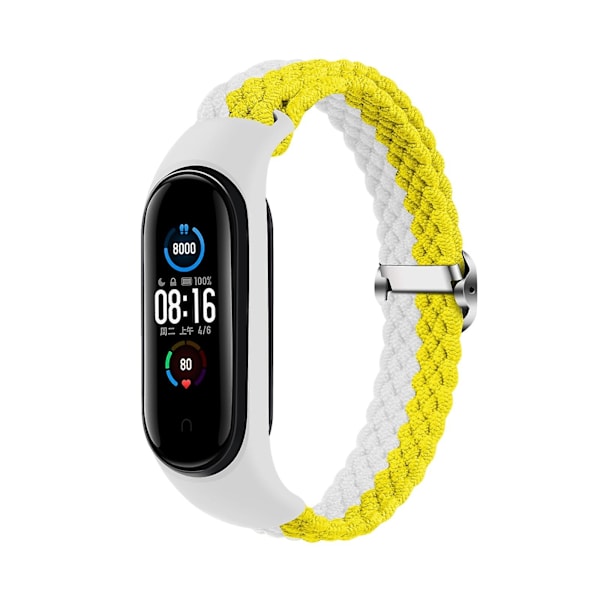Gul Hvid Gul Hvid Flettet Urrem kompatibel med Xiaomi Mi Band 4 / 3
