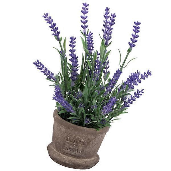 Konstgjorda blommor Plast Lavendelarrangemang i krukor för hemträdgårdsdekor (Lila)