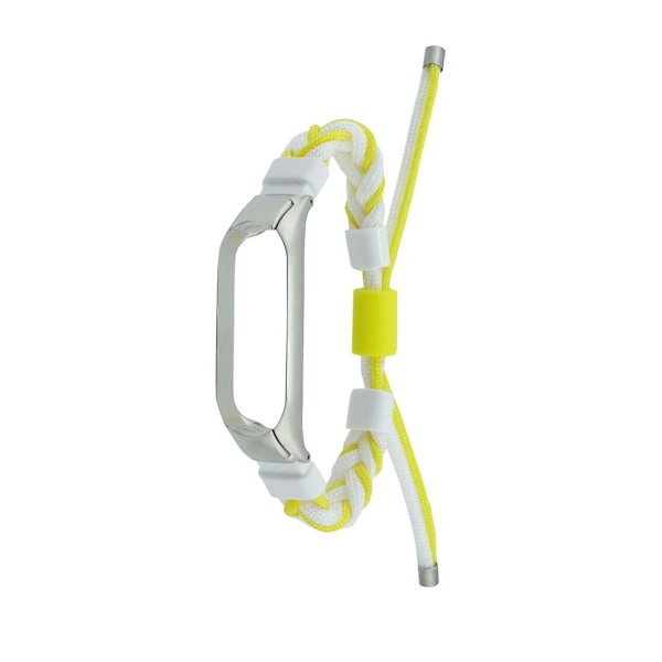Vit Gul Vit Gul Flätad Sladd Nylon Klockarmband kompatibelt med Xiaomi Mi Band 6 / 5