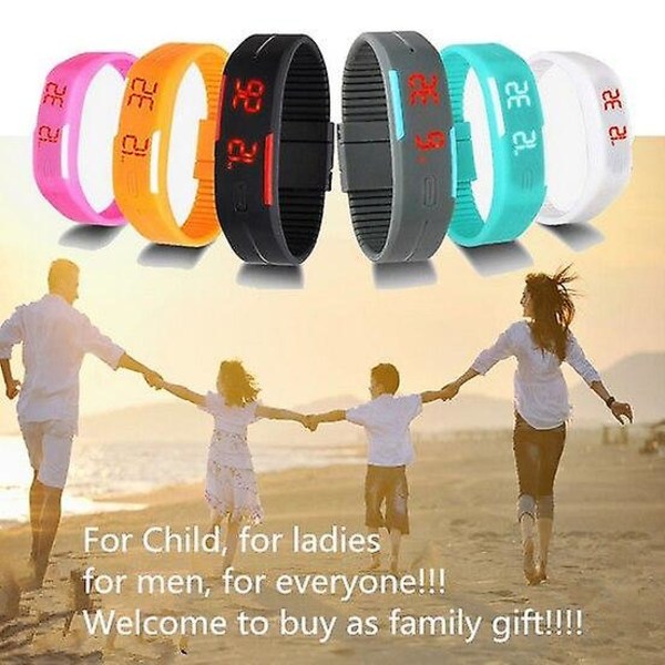 Gummiband Led Digital Display Sportarmbandsur gray