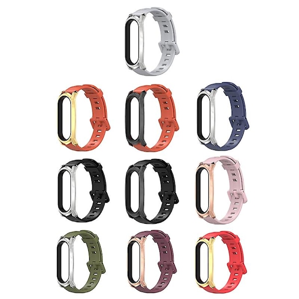Rød Gull Rød Gull kompatibel med Xiaomi Mi Band 6/5/4/3 Silikonrem GT-deksel