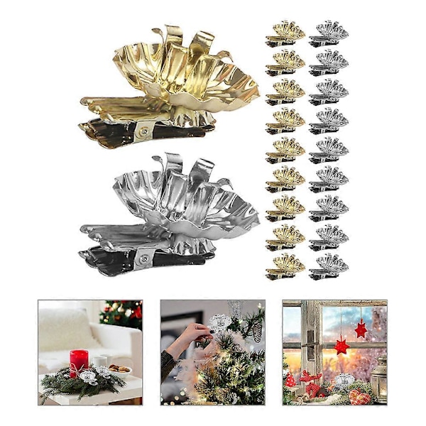 20 stk. Julelysestakeklemmer - Festdekor