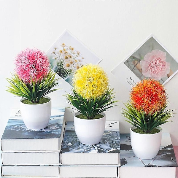 Imitert Løvemunn Blomst Bonsai Delikat Utsøkt Syntetisk Kunstig Balkong Blomsterpotte for Bryllup Yellow