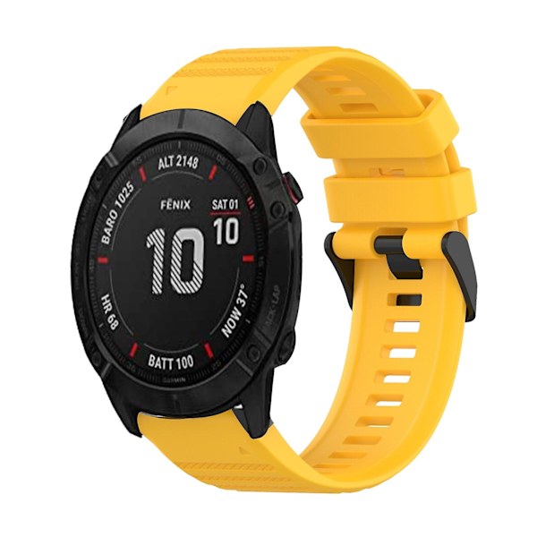 Gul Gul Silikone Urrem kompatibel med Garmin Fenix 6x Sapphire