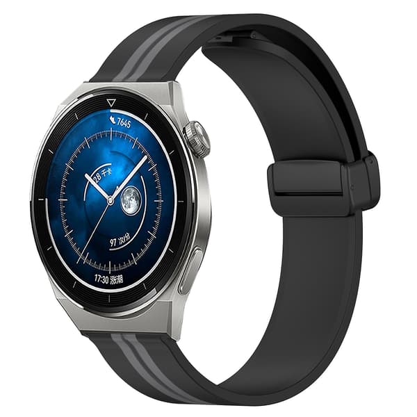 Sort Grå Sort Grå Silikone Urrem kompatibel med Huawei Watch Gt3 Pro 46mm