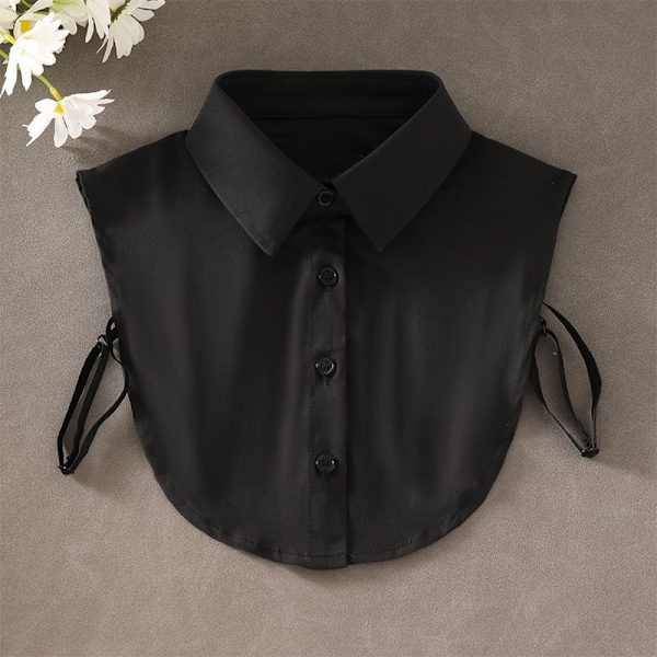 Dame falsk krave Dragt Arbejdstøj Skjorte All-Match Anti- Black anti-wrinkle pointed collar