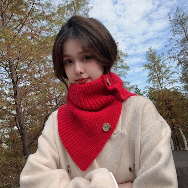 Dame falsk krage Avtakbar halv Vinter Koreansk stil All-Ma Gray 50cm