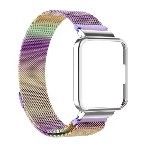 Värikäs metallihihna kellokehyksellä, yhteensopiva Xiaomi Redmi Watch 2 Lite -kellon kanssa, yhteensopiva Xiaomi Redmi Watch 2 Lite -kellon kanssa
