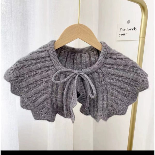Naisten tekonainen kaulus Lapel Ilmastoidun huoneen päällysvaatteet Villa Arc cloak Gray 25cm*48cm