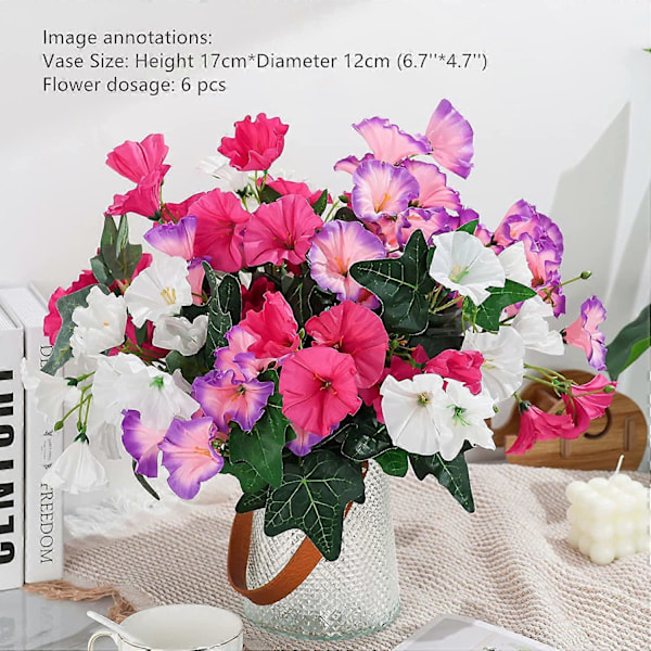 2 st Stora Konstgjorda Pelargoner, Falska Lila Plastblommor (Röd Pelargonblomma) Pink