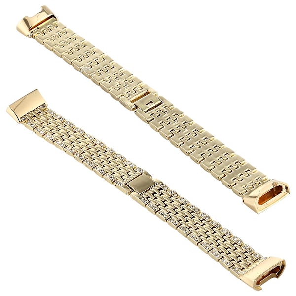 Guld Guld kompatibel med Fitbit Charge 3 Diamantbesatt Klockarmband