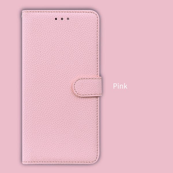 Fodral för iPhone 17 Magnetisk Kortplats Lädertextur Rosa Noz26079
