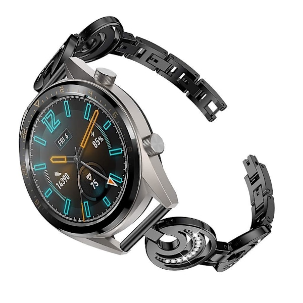 Musta Musta yhteensopiva Huawei Watch Gt2e alumiiniseosrannekkeen kanssa
