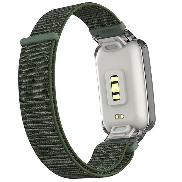 Armygrøn PC-etui + Nylon Loop-rem kompatibel med Xiaomi Mi Band 7 Pro