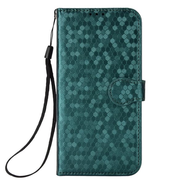 Vihreä Polka Dot -lompakkokotelo korttipidikkeellä iPhone 15:lle