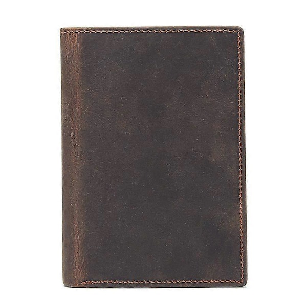 Passfodral i äkta läder för män Retro Multi Card Plånbok RFID Dark brown