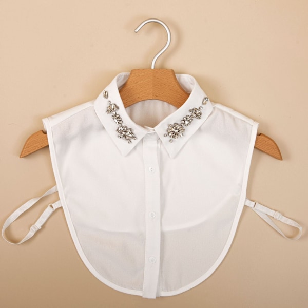 Dame falsk krage Avtakbar halv Chiffon Halv Høst Vinter F 10 white