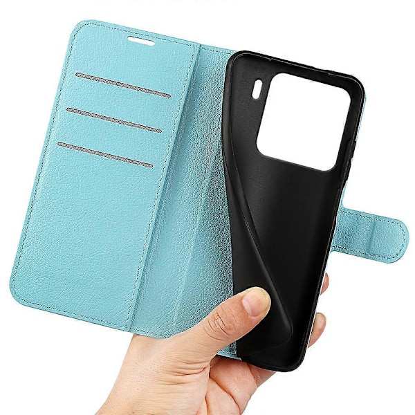För Xiaomi 15 Fodral Litchi Textur Stötsäkert Läder Plånboks Telefonfodral Blue
