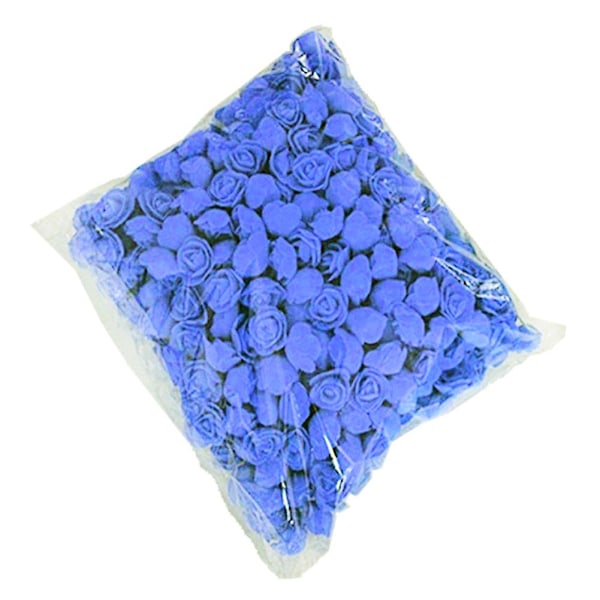 500 stk. PE Skum Rosehode Kunstig Blomst for DIY Bjørnedukke Bryllup Hus Dekor Royal Blue