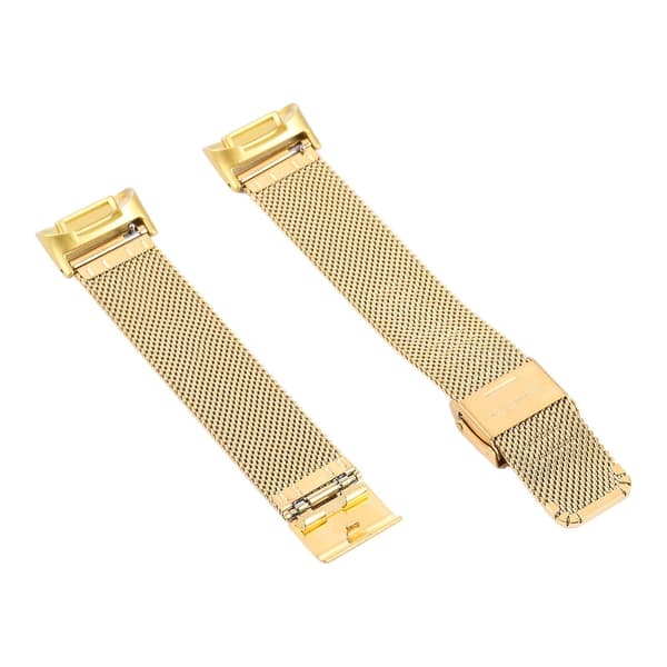 Guld Milanese stålarmband kompatibelt med Fitbit Charge 5