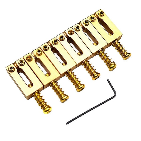 6 stk./pakke Gitarbro-saler i solid messing, messing-saler erstatninger 10,5 mm Gold