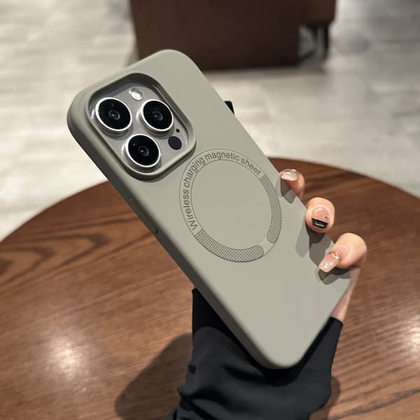 Fodral för iPhone 17 Air Flytande Silikon Magnetisk Silikon Grå Noz25065
