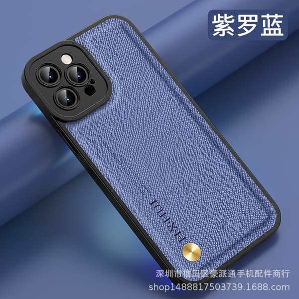 Etui til iPhone 13 Pro Max Violet blå [med magnetisk funktion] lædertekstureret silikone Magnetisk