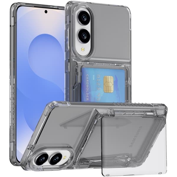 Etui til iPhone 14 6.1 Transparent Sort Transparent Øl Flip Wallet med Kortholder