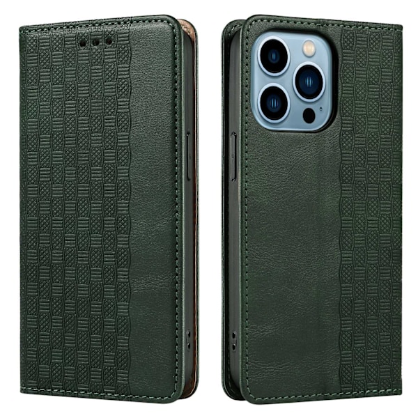 Fodral för iPhone 13 6.1 grön Flip stativ