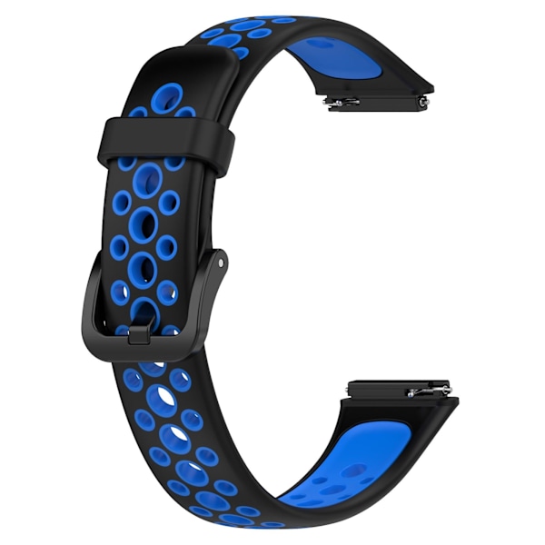 Sort Blå Sort Blå Åndbar Silikone Urrem kompatibel med Huawei Band 7 / 7 Nfc