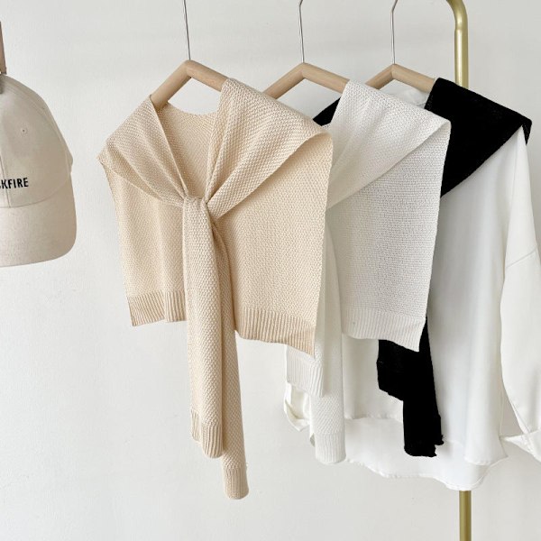 Dame falsk krage Avtakbar halv sjal Yttertøy Air Condi Khaki 100cm