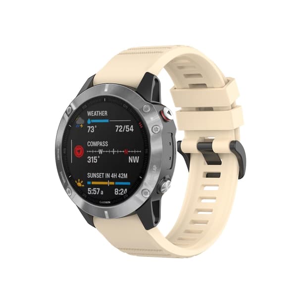 Beige Beige Silikone Quick Release Rem kompatibel med Garmin Fenix 7X