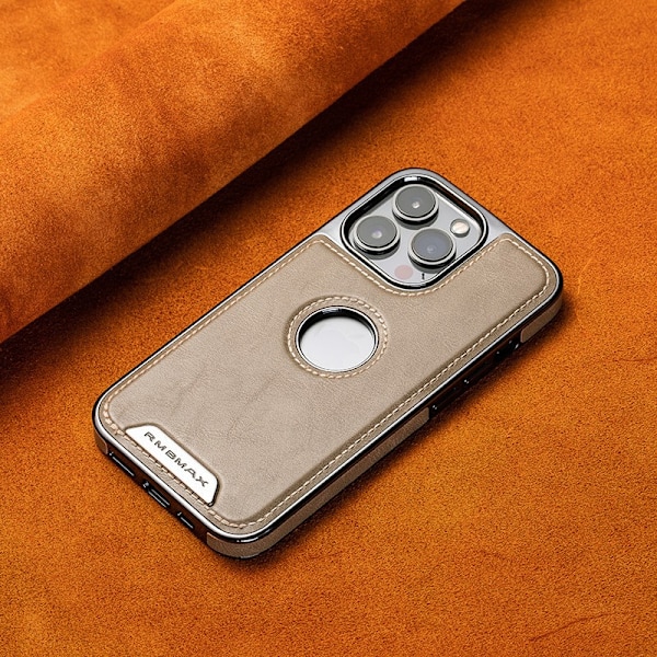 Kotelo iPhone 13PRO harmaa Korkealaatuinen bisnesnahka puuttuva etiketti magneettinen galvanointi
