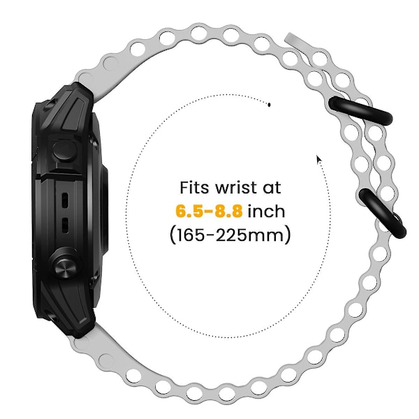 Silikonerem i Ocean-stil, kompatibel med Garmin Fenix 7