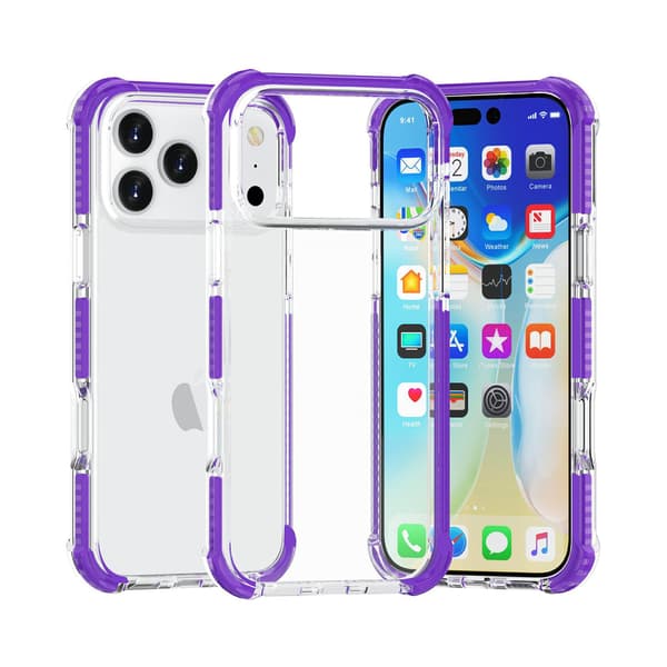 Kotelo iPhone 17 Hard Corners Clear Purple
