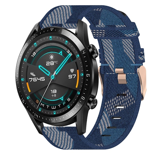 Nylonpunottu kellon ranneke, yhteensopiva Huawei Gt2 46mm:n kanssa
