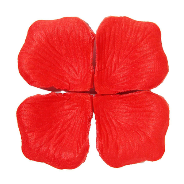 1200 stk./12 poser Attraktive Kunstige Rosenblade Bred Anvendelse Ikke-vævet Stof Realistiske DIY Falske Blomsterblade til Bryllup Red