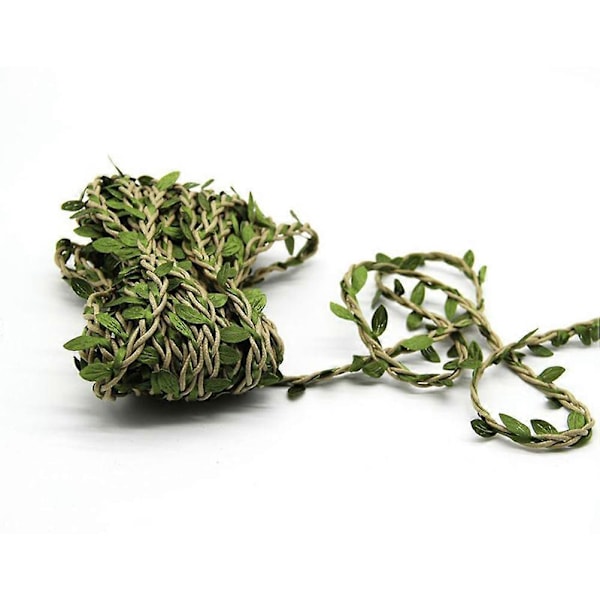 10M Konstgjord Lövranka Simulation Foliage Vines Gröna Löv Rotting Falsk Krans Dekorativ Hem Vägg Trädgård Fest Dekor (Khaki)