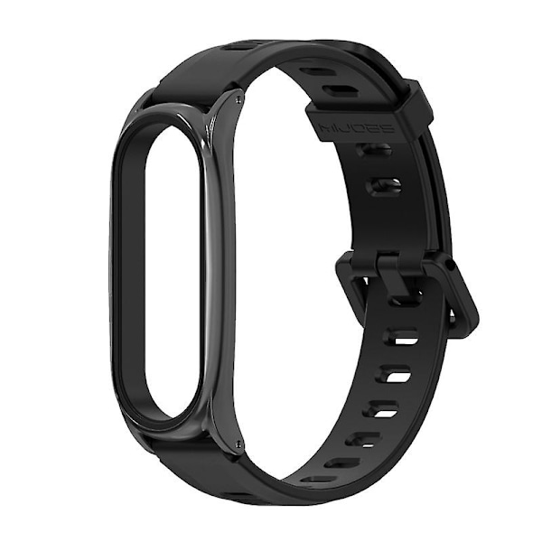 Sort Sort Sort Sort kompatibel med Xiaomi Mi Band 6/5/4/3 Silikonrem pluss etui