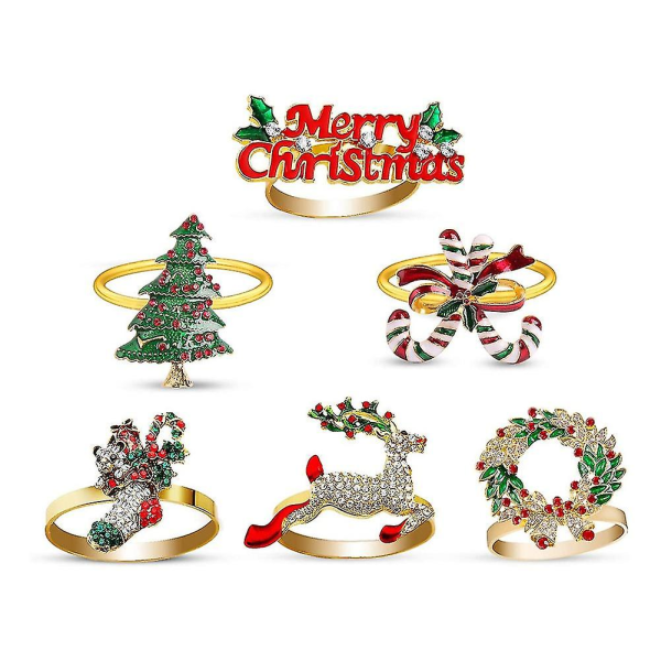Nya 6st julservettringar, delikata dekorationer som är kompatibla med julhelgen