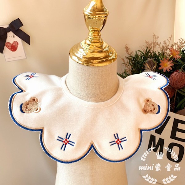 Dam Fejk Krage Ren Bomull Dregelhandduk Barnhaklapp Söt Ca Baby pure cotton bib-shell