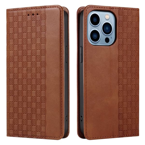 Etui til iPhone 13 6.1 brun Flip stand