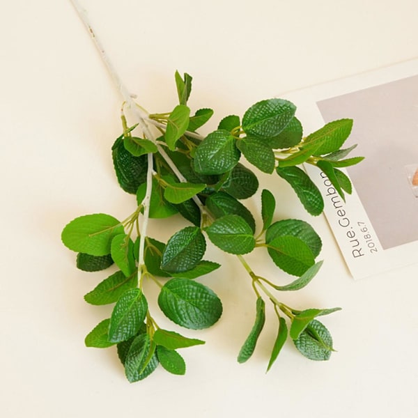 Kunstigt Blad Friskholdende Dekorativt Plastik Smuk Grønt Falsk Mynte Stilk med Blad